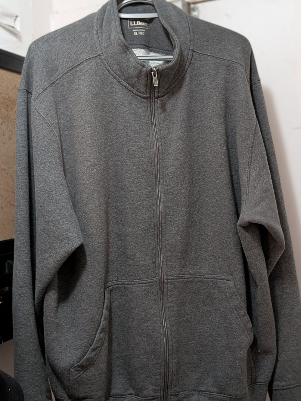 L.L. Bean Men's Full-Zip Sweater Jacket in Dark Gray